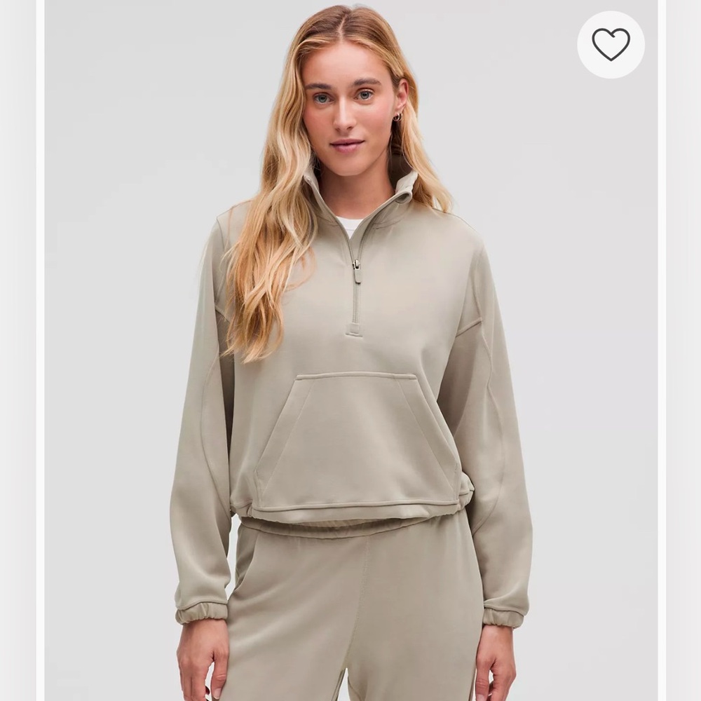 Brushed Softstreme Half Zip in Riverstone